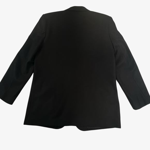 VTG Sag Harbor Womens Wool Blazer Size 10 Black 80s 90s Boxy Grandpa Minimalist - Picture 4 of 9